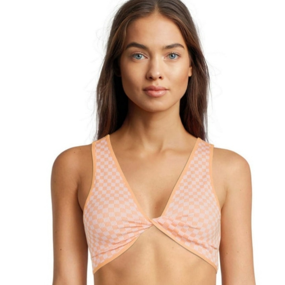 NWT No Boundaries Peach Seamless Reversable Bralette XXL